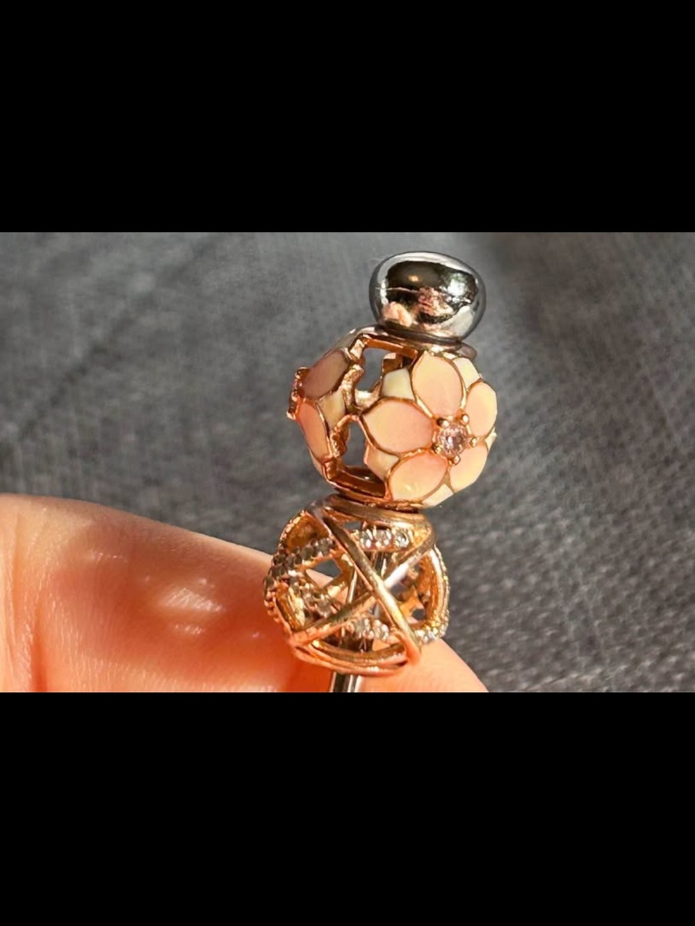 Rose gold Pandora charms